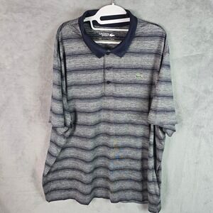 Lacoste Sport Mens 4XL Striped Performance Polo Shirt Navy Grey DH3441-51